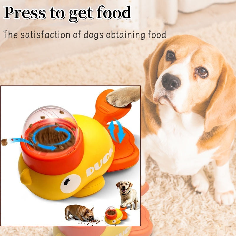 Interactive Dog Puzzle Feeder - Cartoon Duck Design, Anti-Slip, Automatic Treat Dispenser for Fun Training
