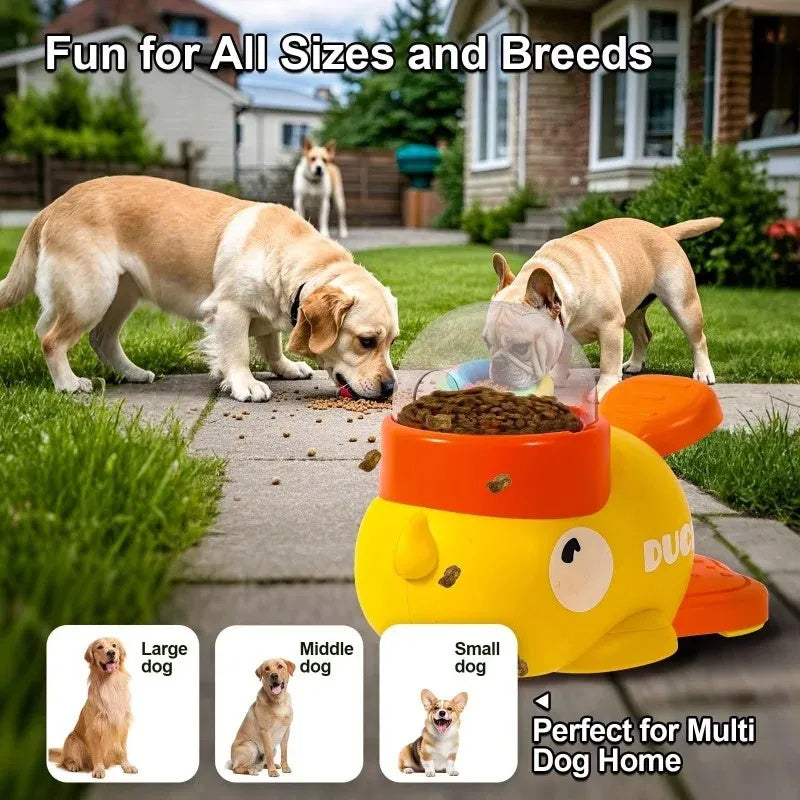 Interactive Dog Puzzle Feeder - Cartoon Duck Design, Anti-Slip, Automatic Treat Dispenser for Fun Training