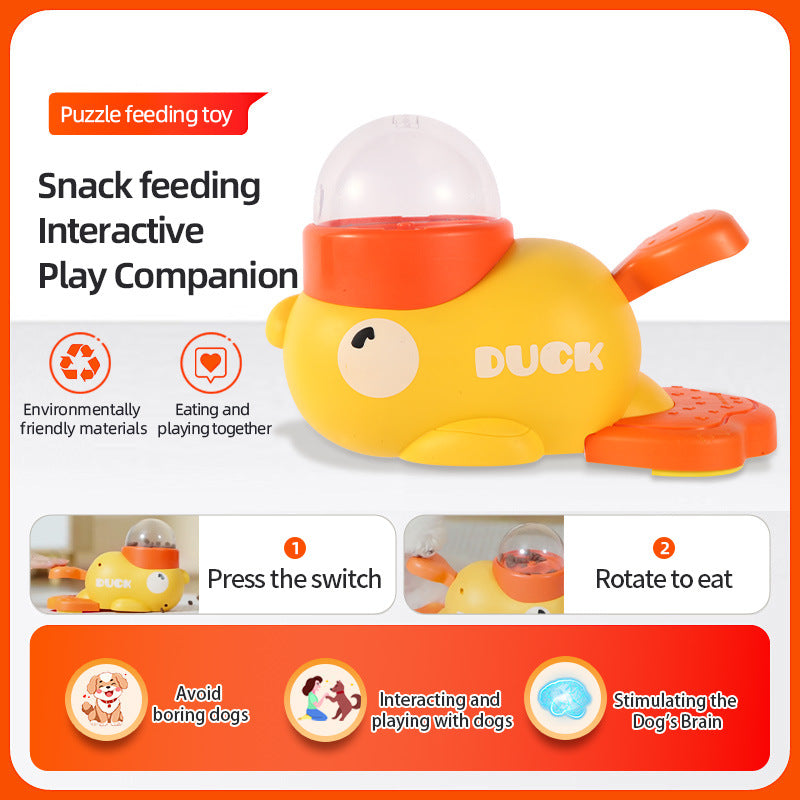 Interactive Dog Puzzle Feeder - Cartoon Duck Design, Anti-Slip, Automatic Treat Dispenser for Fun Training