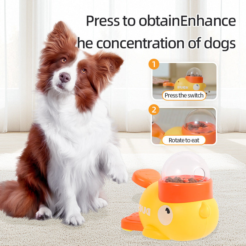 Interactive Dog Puzzle Feeder - Cartoon Duck Design, Anti-Slip, Automatic Treat Dispenser for Fun Training