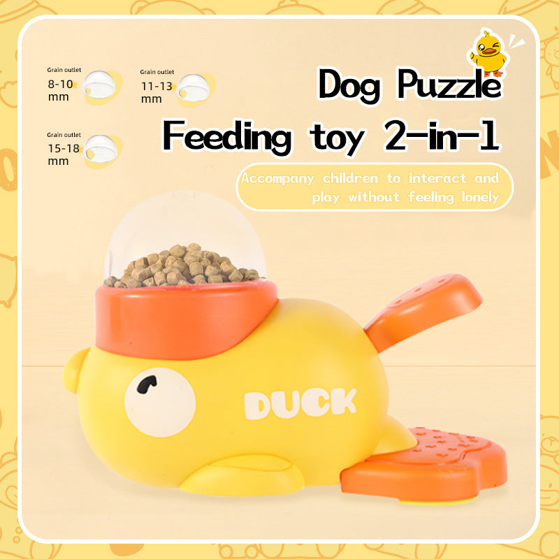 Interactive Dog Puzzle Feeder - Cartoon Duck Design, Anti-Slip, Automatic Treat Dispenser for Fun Training