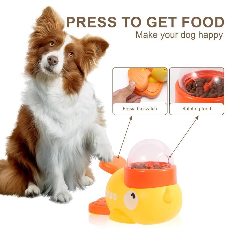 Interactive Dog Puzzle Feeder - Cartoon Duck Design, Anti-Slip, Automatic Treat Dispenser for Fun Training